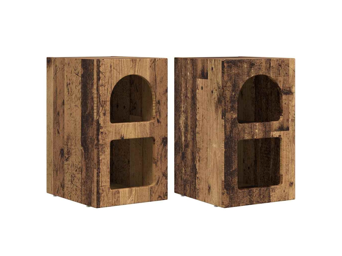Maison Exclusive - Mesita De Noche 2 Pcs Madera Vieja 29,5 X 33,5 X 50 Cm