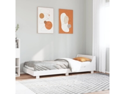 Estructura De Cama Sin Colchón Madera Maciza Blanca 90x190 Cm