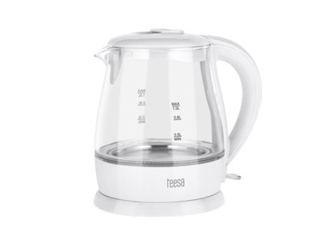 Hervidor Eléctrico de Vidrio 1650W 1L Blanco TESA