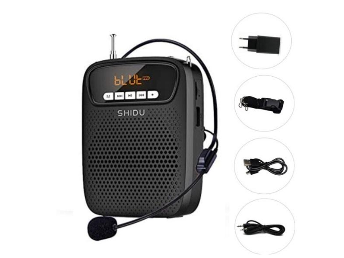 Altavoz Portátil con Micrófono Auricular con Fm/Aux/Rec + Bluetooth