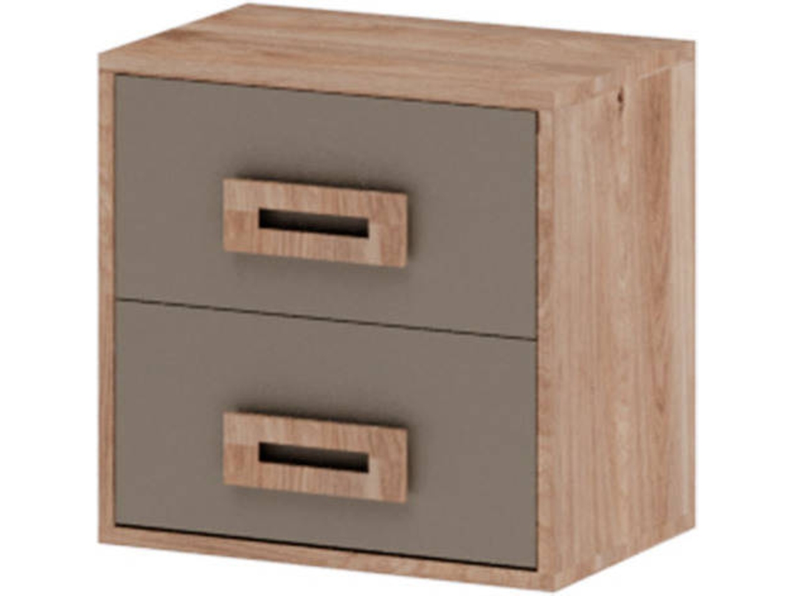 Mesita de Noche MUEBLAM Roble Grey Melamina (43x42x28 cm)