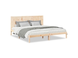 Estructura De Cama Vidaxl Marrón Madera De Pino (200x220 Cm)