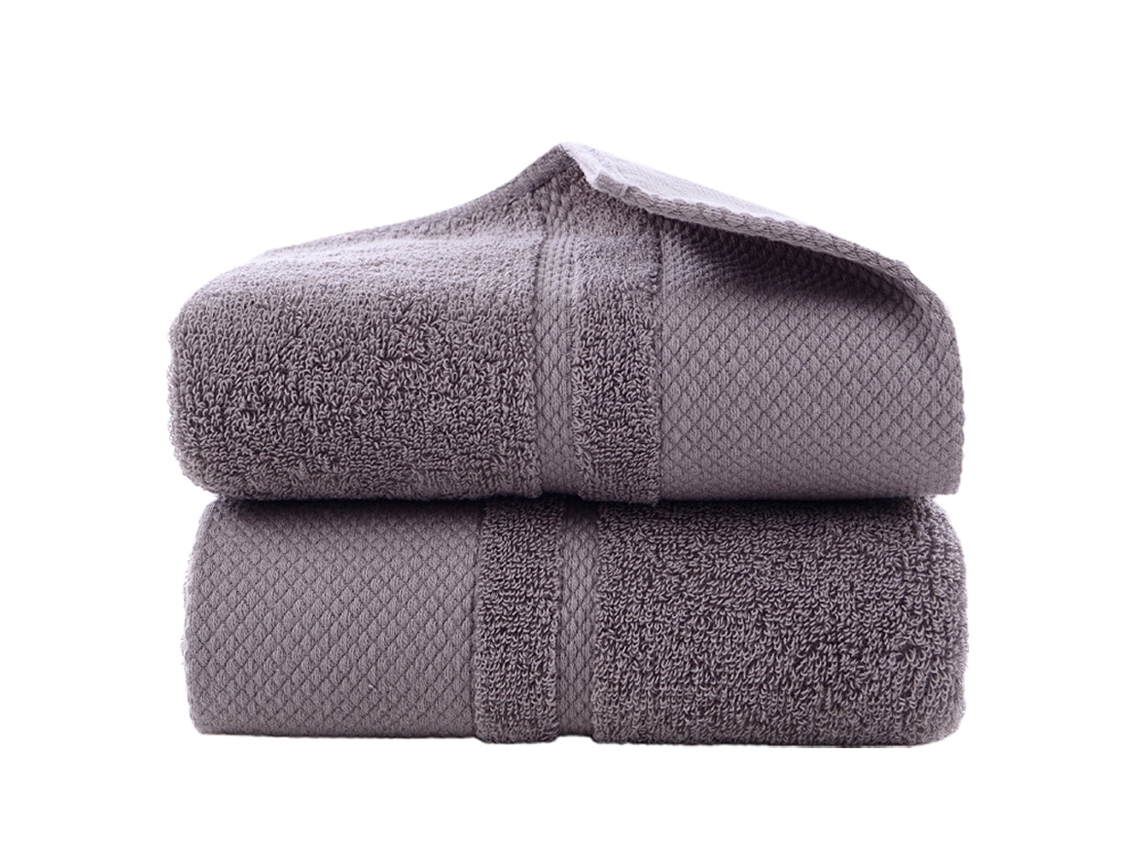 Conjunto de Toalla NEVEANCE Suaves Absorbentes Hotel Baño Algodón Gris - 2pcs (34x74cm)