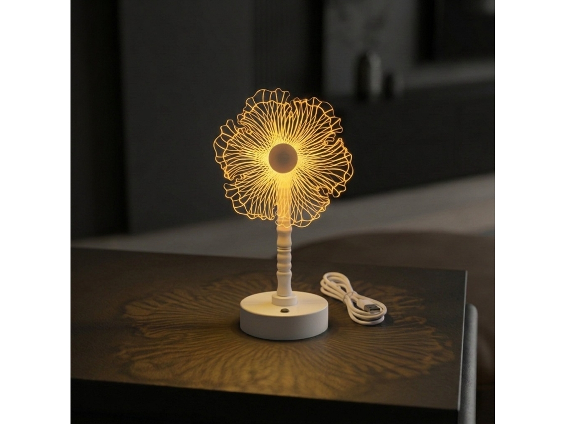 Lámpara De Mesilla Y Luz Nocturna Con Forma De Flor, De Acrílico, Alimentada Por Usb. Estilo C Czhhmart