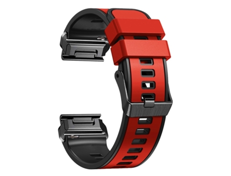 Correa de Silicona liberación rápida dos colores para Garmin Descent G1/Instinct 2 - rojo/negro