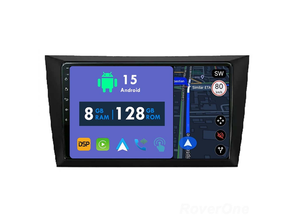 Coche Radio Android Auto Autoradio 8GB RAM 128G ROM CarPlay Navegación GPS Pantalla Táctil RoverOne para Volkswagen VW Golf 6 2008 - 2016 
