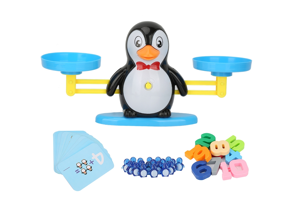 Brinquedo Educativo Balança De Equilíbrio Pinguim Para Crianças Aprender Adição E Subtração