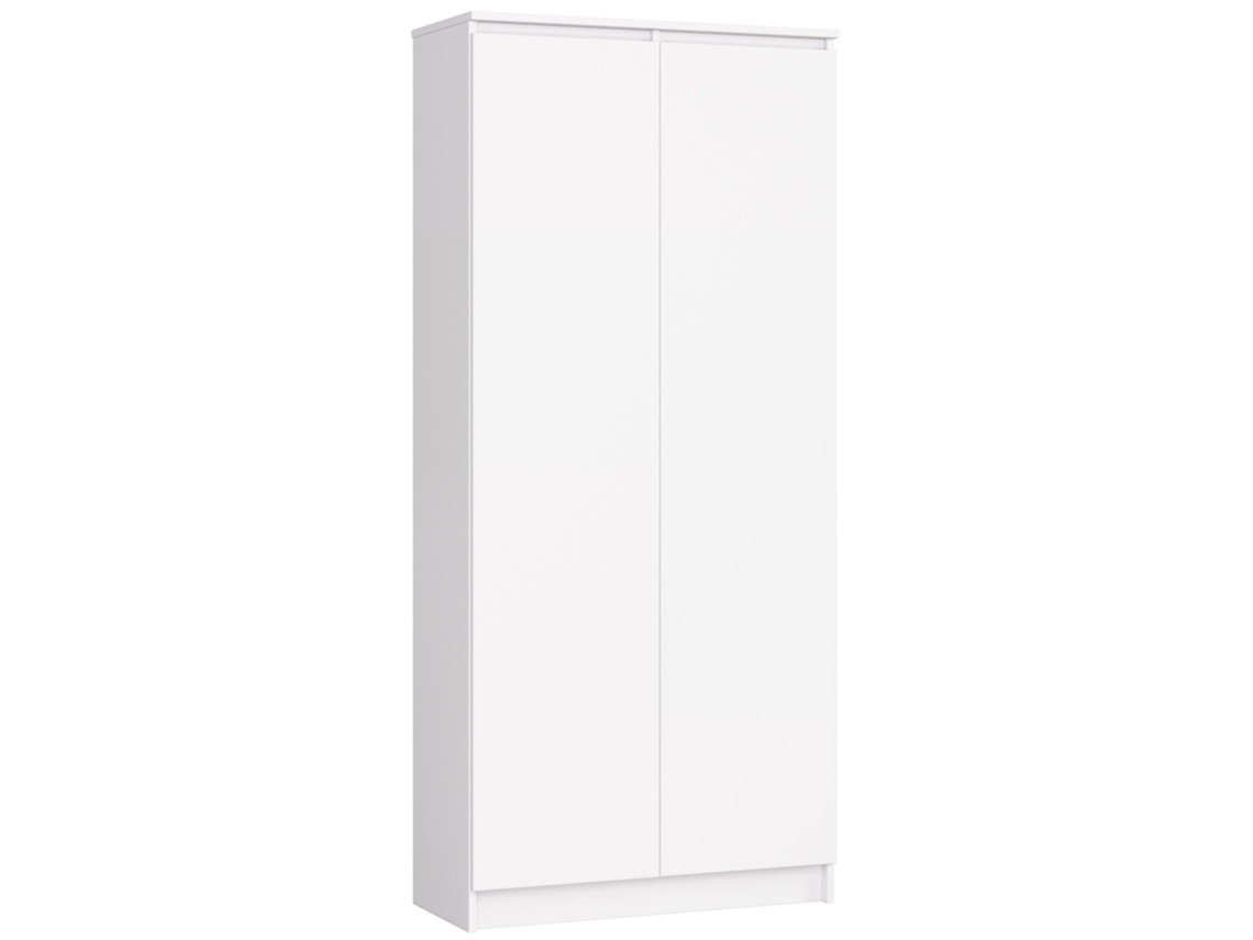 Librería Akord R80 Blanco 80 Cm 2 Puertas Frente En Color Blanco 4 Estantes 80x35x180 Cm