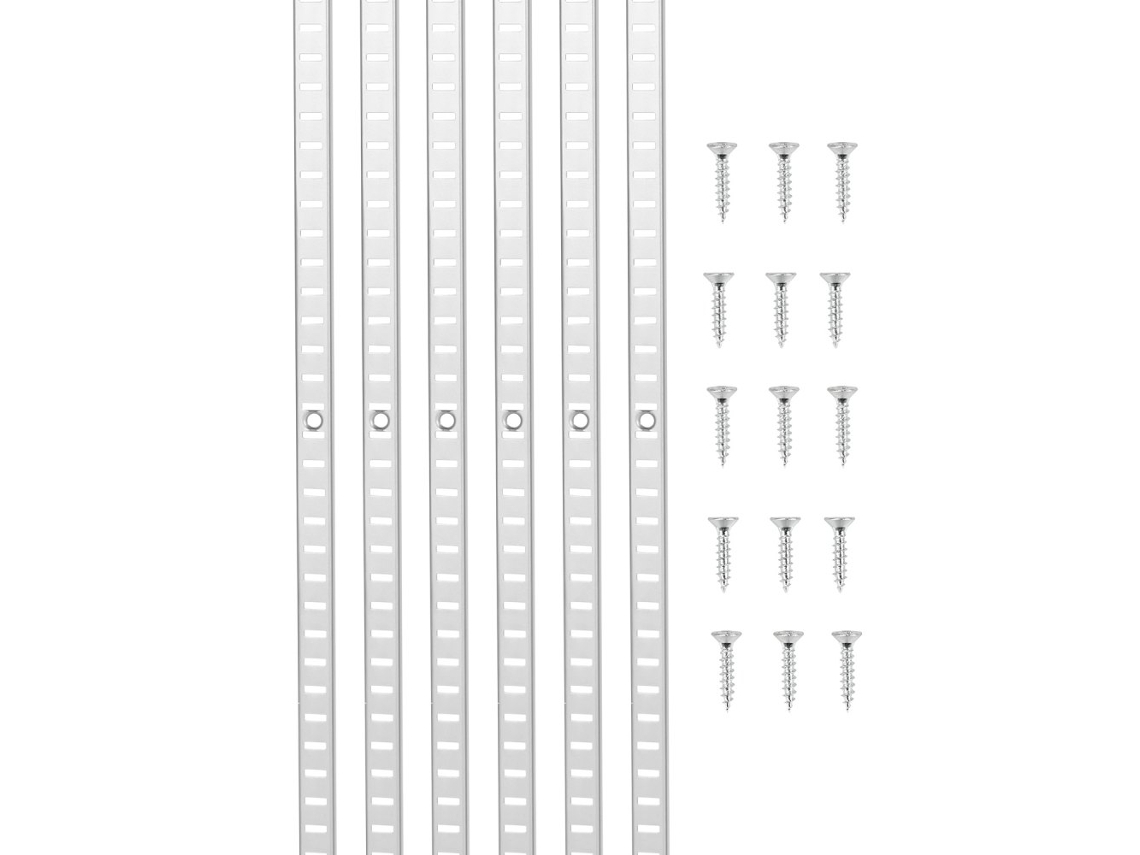 Juego de rieles de pared de acero ajustables para estantes Tekmaquinas
