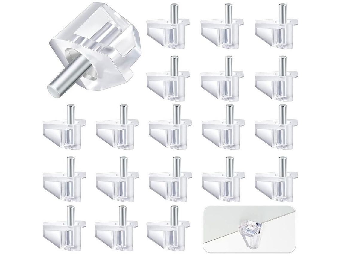 Pegs De Soporte Para Estantes De 3mm/1/8 Pulgada Plástico Transparente Para Muebles (20 Piezas)