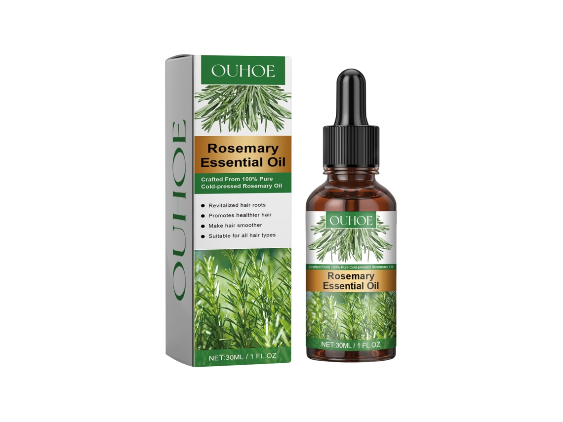 Aceite esencial de romero para fortalecer las raíces del cabello.