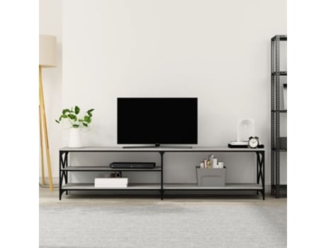 Mueble de Tv VIDAXL (200 x 40 x 50 cm - Madera Contrachapada - Gris)