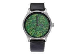Reloj De Pulsera Unisex Informal Rebirth Con Correa De Pu Y Movimiento De Cuarzo (negro+verde)