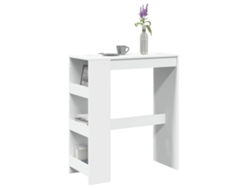Mesa Bar | Mesa Alta Con Estantes Madera Ingeniería 90x40x103,5 Cm