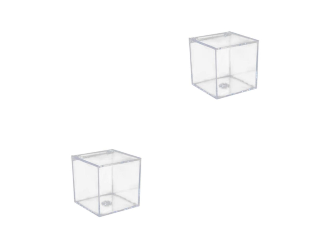 Caja de cartón acrílico transparente con tapa, 1/2/3, para regalo del hogar, 10 cm