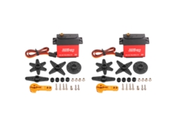 Mali 2pcs Servo Rc 25kg À Prova D'água 270 Graus Alto Torque com Braço Metal 25t para Carro Barco Robô 1/10 1/12