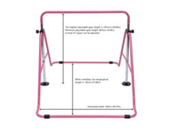 Barra horizontal ajustable, 5 niveles de altura, construcción de acero resistente, color rosa OEM