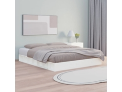 Estructura Cama De Madera Maciza Blanca Super King 180x200 Cm