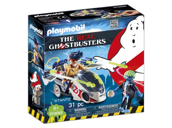 PLAYMOBIL Ghostbusters: Stanz Cazafantasmas con moto voladora (Edad Mínima: 6 - 31 Piezas)
