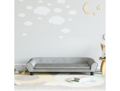 MAISON EXCLUSIVE - Sofá para niños de terciopelo gris claro 100x50x26 cm