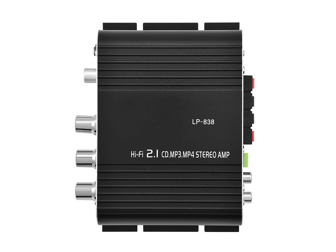 Amplificador De Potencia Estéreo 2.1 Mini Hifi Con Graves Para Coche Y Hogar, Audio Digital Negro
