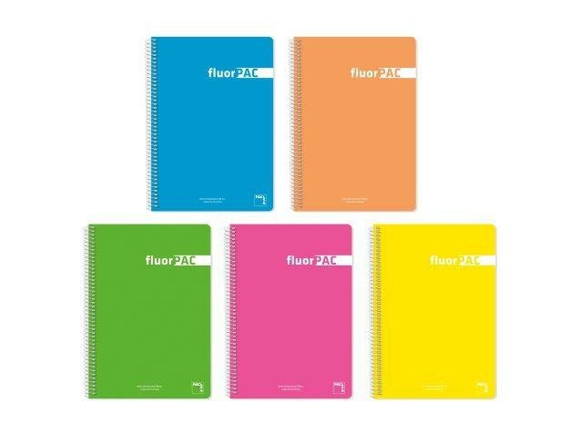 Cuaderno Pacsa FluorPAC Multicolor 80 Hojas Din A4 (5 Unidades)