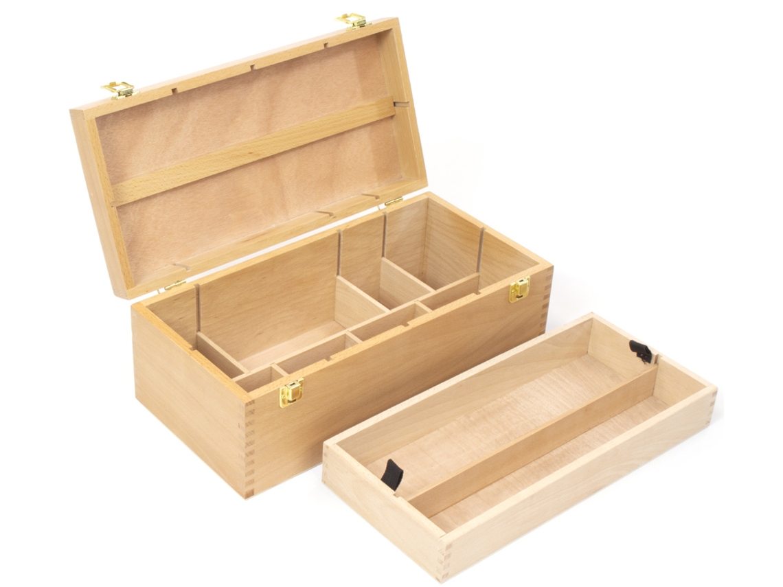 Caja para Utensilios de Artista Canguro 2 Niveles Madera de Haya KANGARO