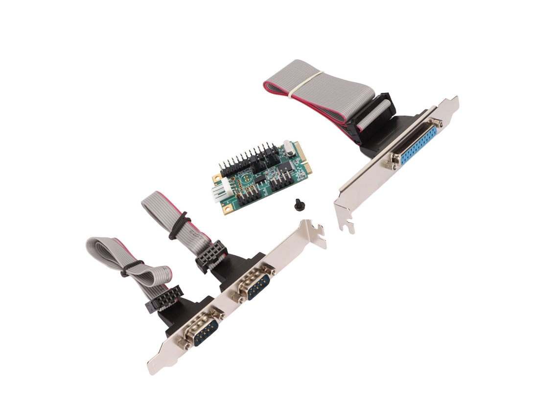 Tarjeta De Expansión Serial-paralela Mini Pcie Con 2 Puertos Rs232 Y Adaptador De Puerto Lpt Para Impresora