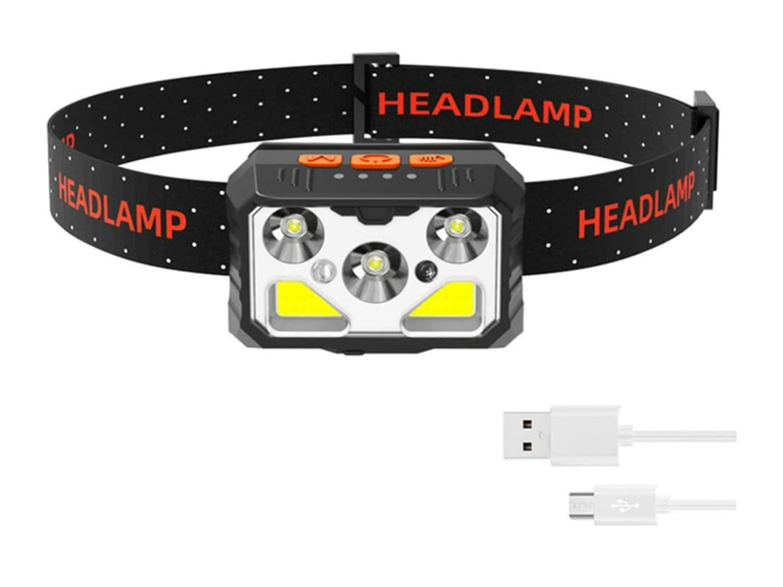 Linterna Faros Usb 6 Modos Sensor Trabajo/reparación/camping Negro