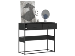 Mesa Consola De Madera Contrachapada Negro 90x35x80 Cm