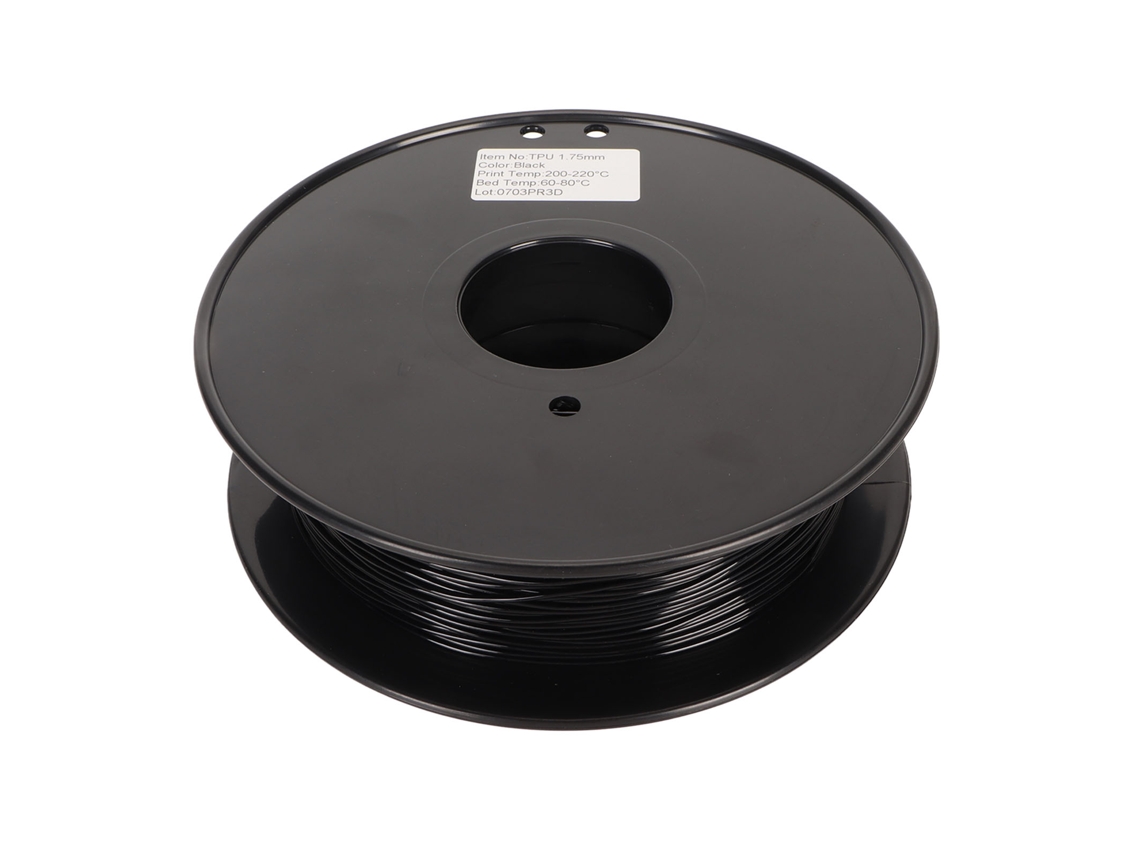 Hilo Tpu Flexible 1.75mm 95a 8kg Sin Atascos Para Impresoras 3d Fdm Negro