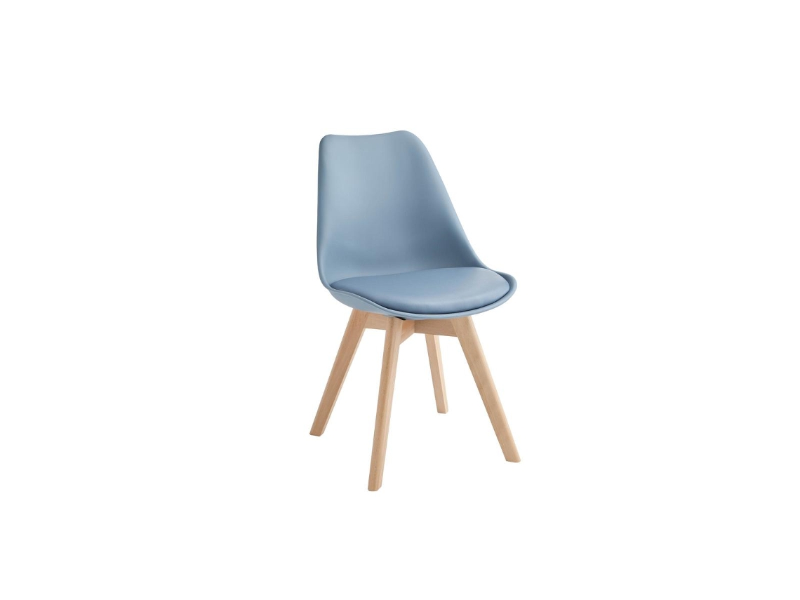 Carlotta - Silla polipropileno ecopiel azul 4 piezas STONES