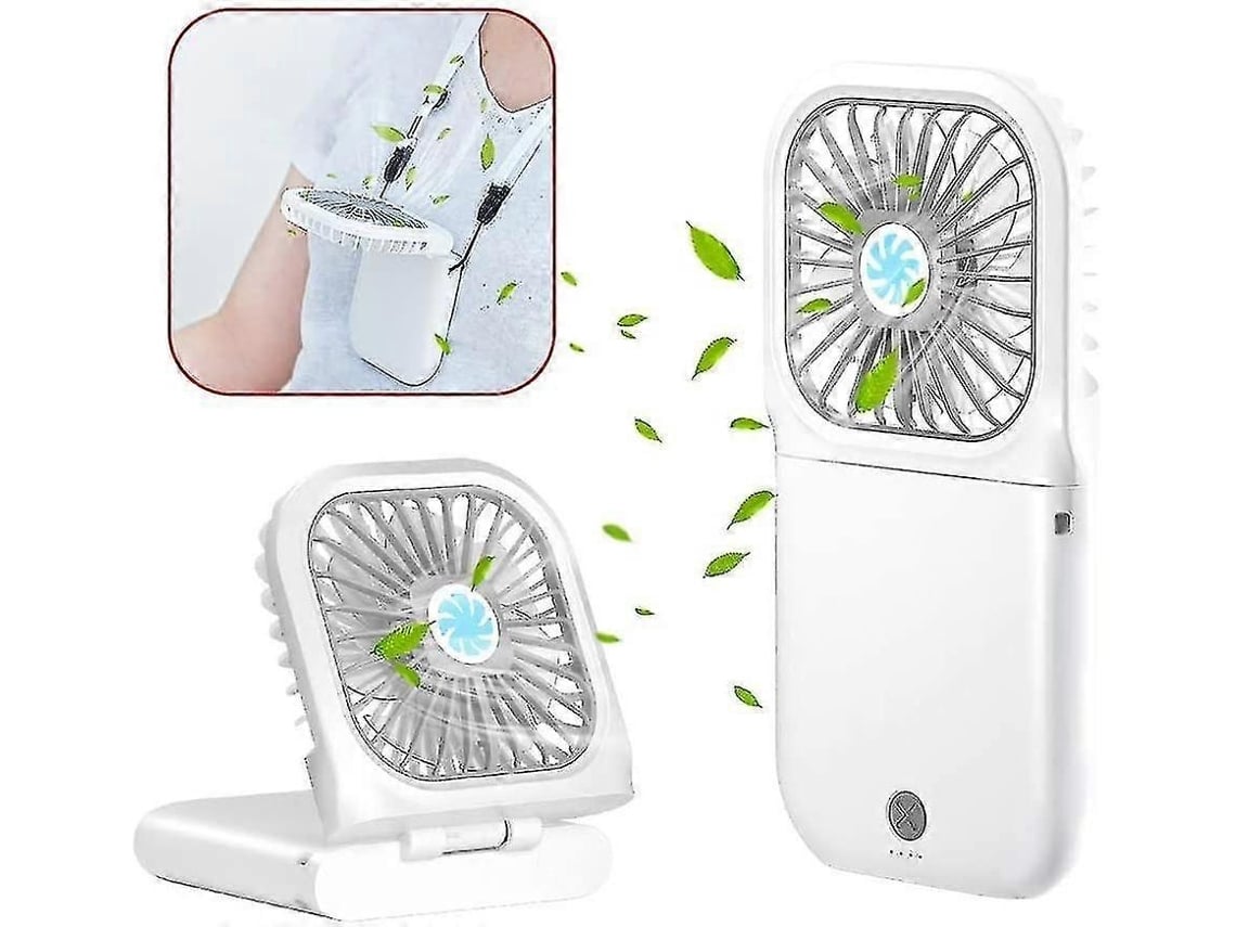 Ventilador Portátil Recarregável De Mão Aprimorado, Pequeno Ventilador Pessoal Com 3 Velocidades Para Uso No Pescoço.