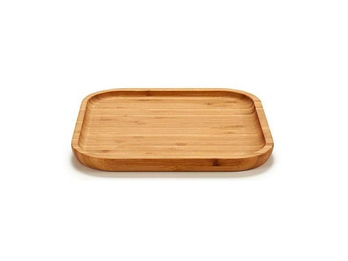 Bandeja de Bambú para Aperitivos Cuadrada Pequeña. 20x20 Cm