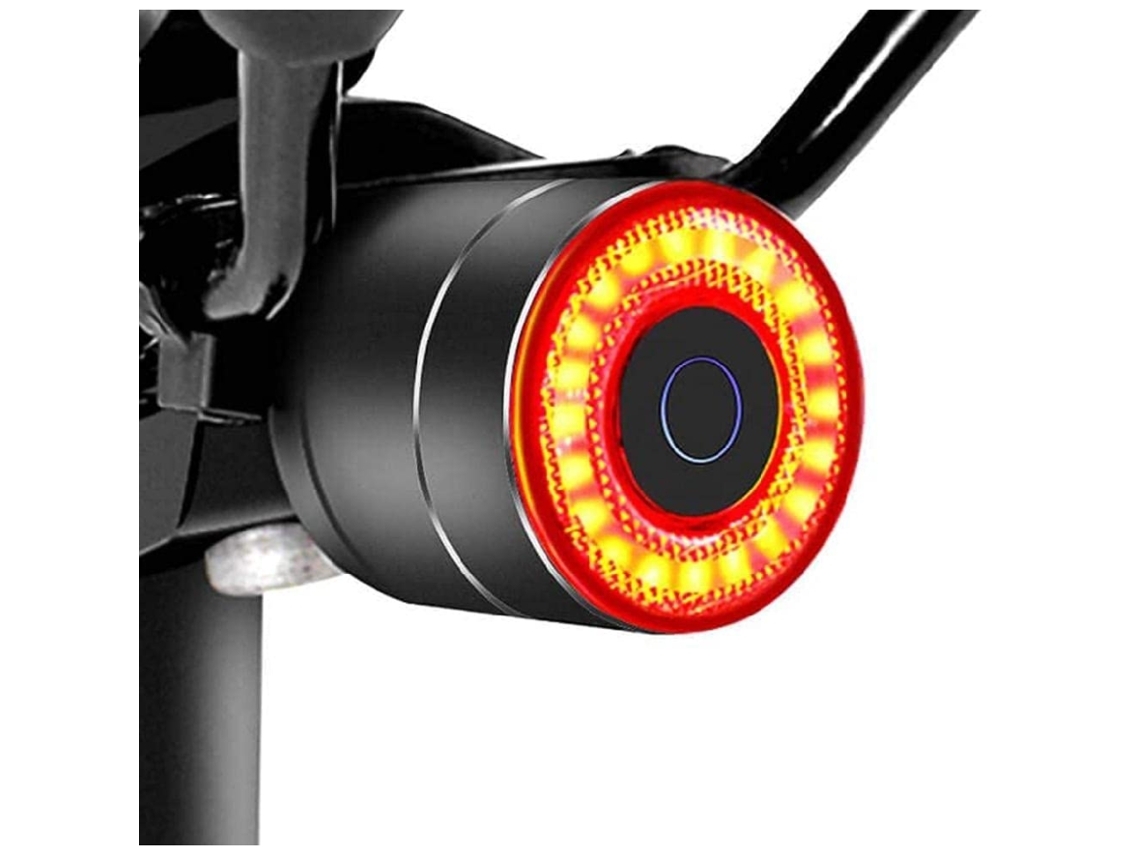 Bicicleta inteligente Sensor de freno luz trasera Led Usb recargable tija de sillín luz trasera aleación negro anuncio lámpara ENZONS