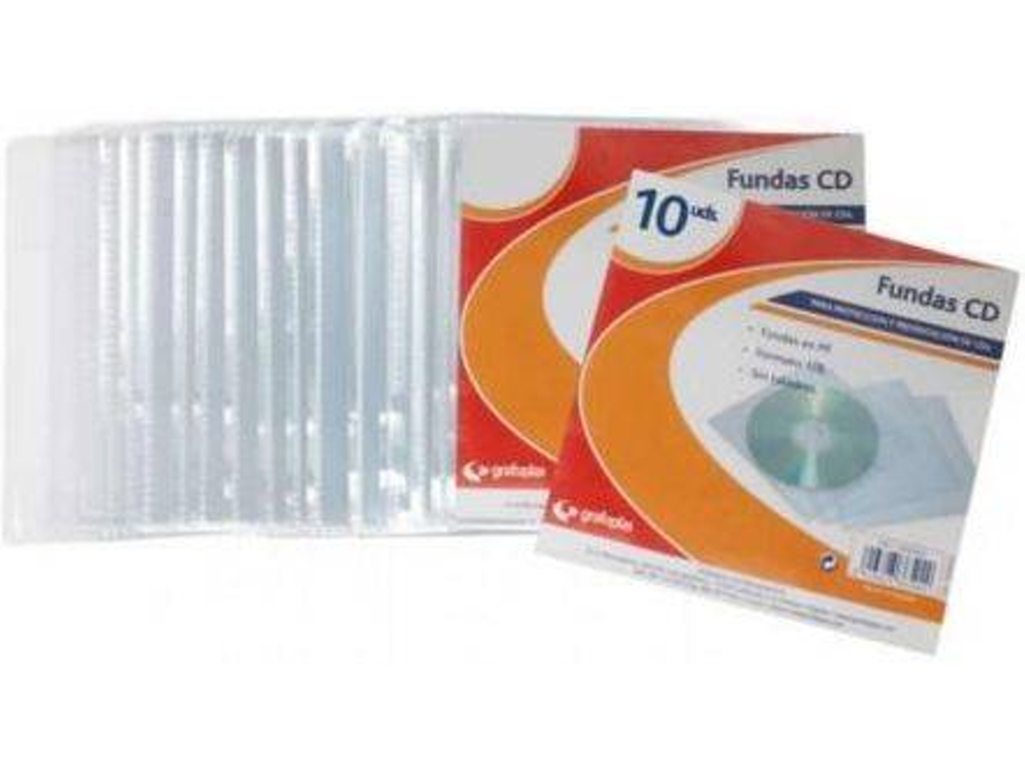 Conjunto 10 Carpetas para CD GRAFOPLAS 1/8 Transparentes