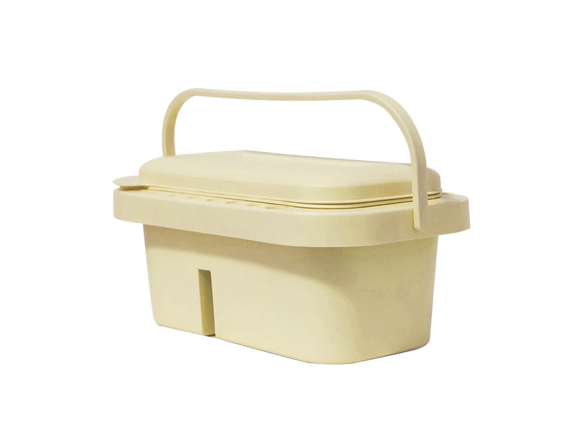 Portapinceles 3 en 1 Eifson con soporte para paleta y mango (amarillo claro)