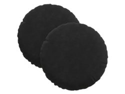 Cojines para asiento, 2 unidades, negros, Ø 40 x 13 cm, terciopelo HARLANV1