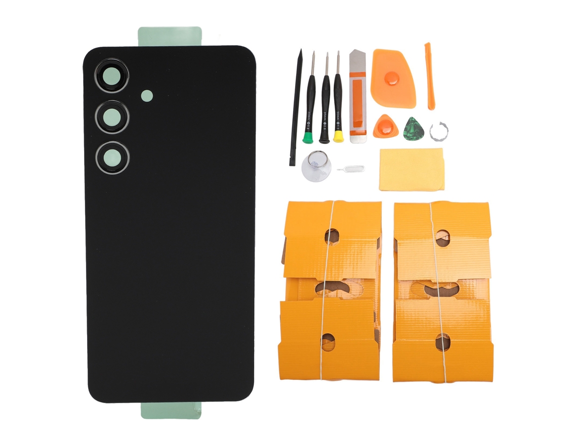 Kit De Reparación Para La Cubierta De Cristal Trasera Con Lente De Cámara Y Herramientas Para Galaxy S24 Negro