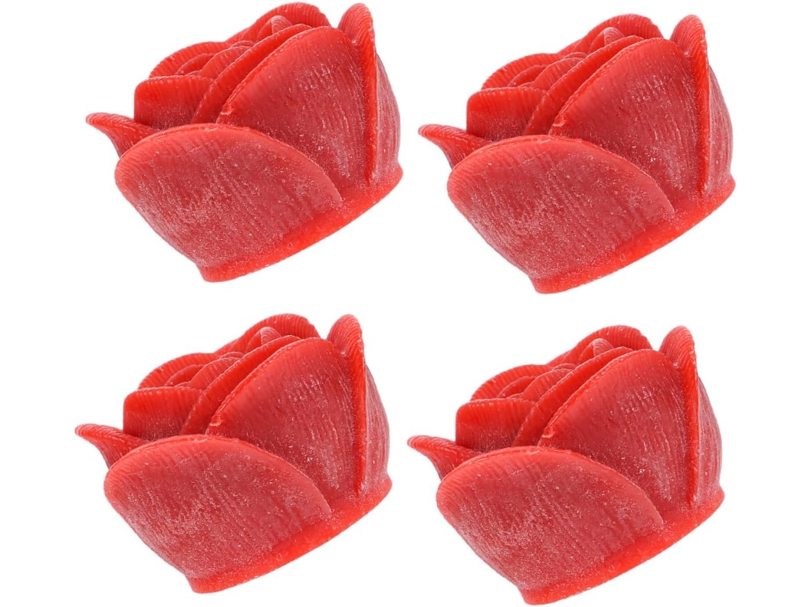 Juego De 4 Velas Led De Color Rojo Rosa Sin