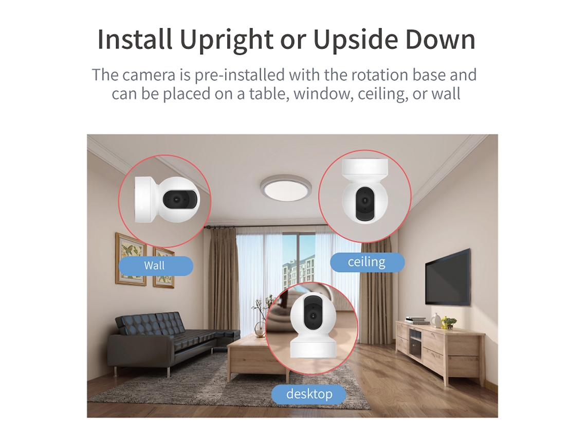 Cámara De Seguridad Hogar Wifi 1080p Inalámbrica Ip, Monitor Bebé Con Detección De Movimiento, Audio Bidireccional Y Visión Nocturna