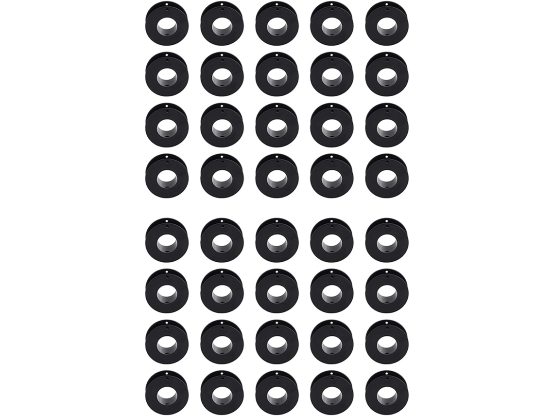 40 Bobinas Vacías, 2,1 X 0,7 Pulgadas, Plástico, Negro, Para Manualidades Y Tejido.