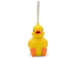 Cepillo De Baño Compacto De Resina Con Soporte, Color Amarillo Pato.