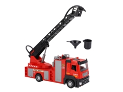 Rebe-brinquedo Caminhão De Bombeiros Com Escada Som Luz E Função De Borrifo De Água Liga Para Crianças Pequenas