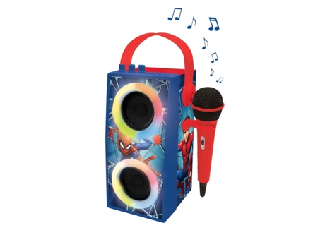 Altavoz Tendencia Bluetooth® portátil con micrófono y efectos luminosos, Spider-Man