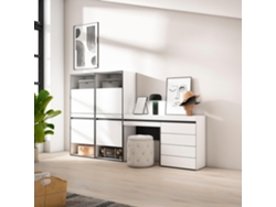 Zapatero, 247x145x35 cm, Dormitorio, habitación, Cómoda, Cajonera, Tocador, Blanco SKRAUT HOME