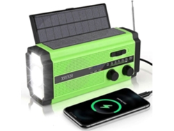 Radio AM/FM con manivela alimentada por energía solar, radio portátil de emergencia con batería recargable de 5000 mAh, linterna LED, 3 modos, GOKOCO