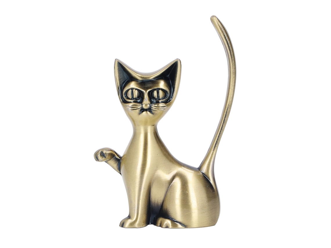 Soporte Para Anillos Con Forma De Gato, Fabricado En Aleación De Zinc Duradera Y Organizador De Joyas De Estilo Retro.