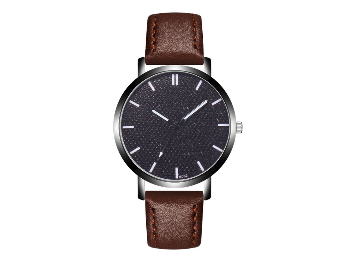Reloj De Pulsera Casual De Moda Para Hombre Zhoulianfa Con Correa De Cuero Marrón Oscuro.