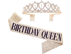 Elegante faja de cumpleaños de reina, suministros para fiesta de feliz cumpleaños, letras doradas brillantes, faja ajustable de cumpleaños para mujer